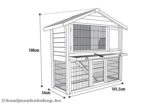 Compact konijnenhok van Flamingo.