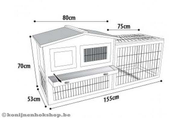 Ruim formaat konijnenhok.